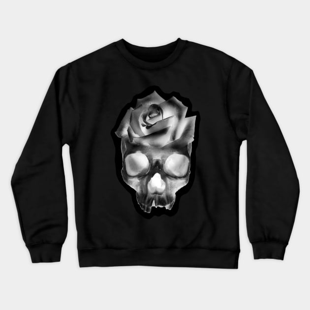 Negative Skull Rose Crewneck Sweatshirt by RogerPrice00x